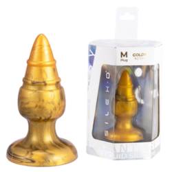 Silexd - goldy plug anal fantasy silicona liquida termoreactivo oro 9.2 cm - 2