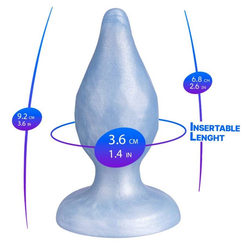 Silexd - diamond plug anal fantasy silicona liquida termoreactivo azul perla 9.2 cm - 1