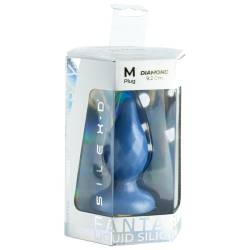 Silexd - diamond plug anal fantasy silicona liquida termoreactivo azul perla 9.2 cm - 6