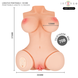 Intense deep touch - vero torso ano y vagina con efecto succión, calor, vibración y voz con control remoto 5.5 kg - 6