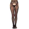 Leg avenue - 1967 medias de liguero con red de flores negro - talla única - 1