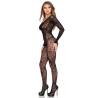 Leg avenue - 89366 bodystocking de lencería de encaje negro - talla única - 3