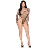 Leg avenue - 89377 bodysuit de red industrial de corte alto negro - talla única - 4