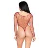 Leg avenue - 89377 bodysuit de red industrial de corte alto rojo - talla única - 2