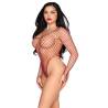 Leg avenue - 89377 bodysuit de red industrial de corte alto rojo - talla única - 3