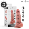Dildo Spencer Small de 19 cm con sus grosores, delante de su caja