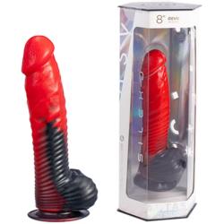 Silexd - devil dildo fantasy silicona liquida termoreactivo rojo negro 20.3 cm