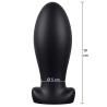 Plug anal Hidden Desire Heavy Stretcher XL, con medidas de altura y diámetro