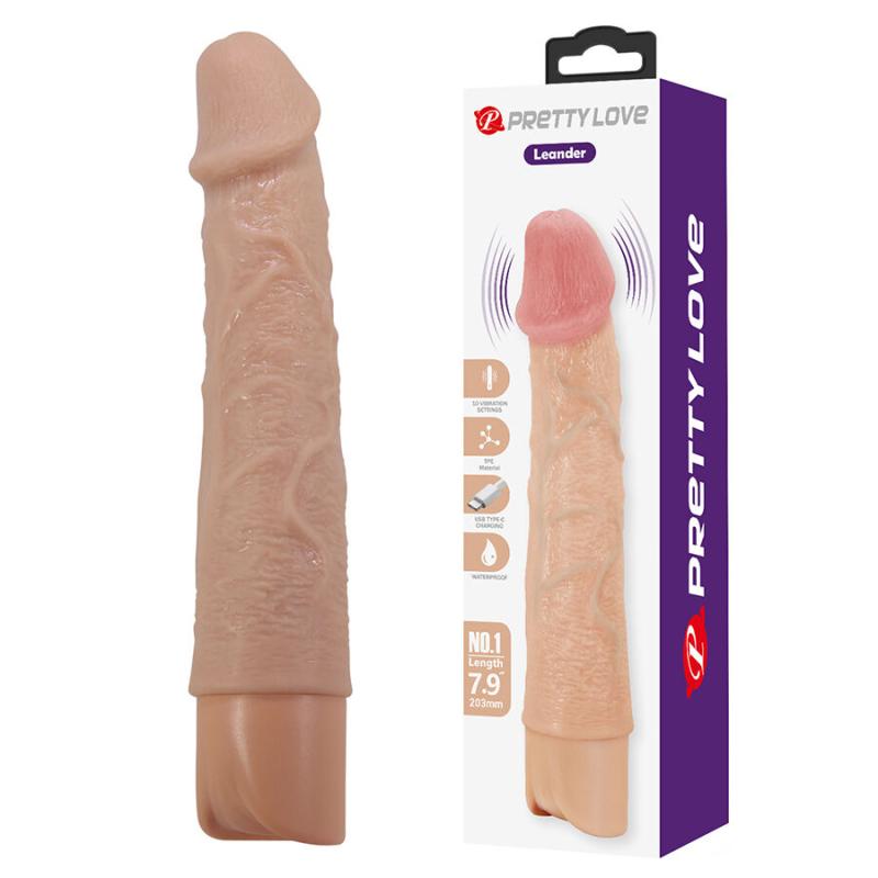 Pretty love - leander vibrador realístico flexible - 1