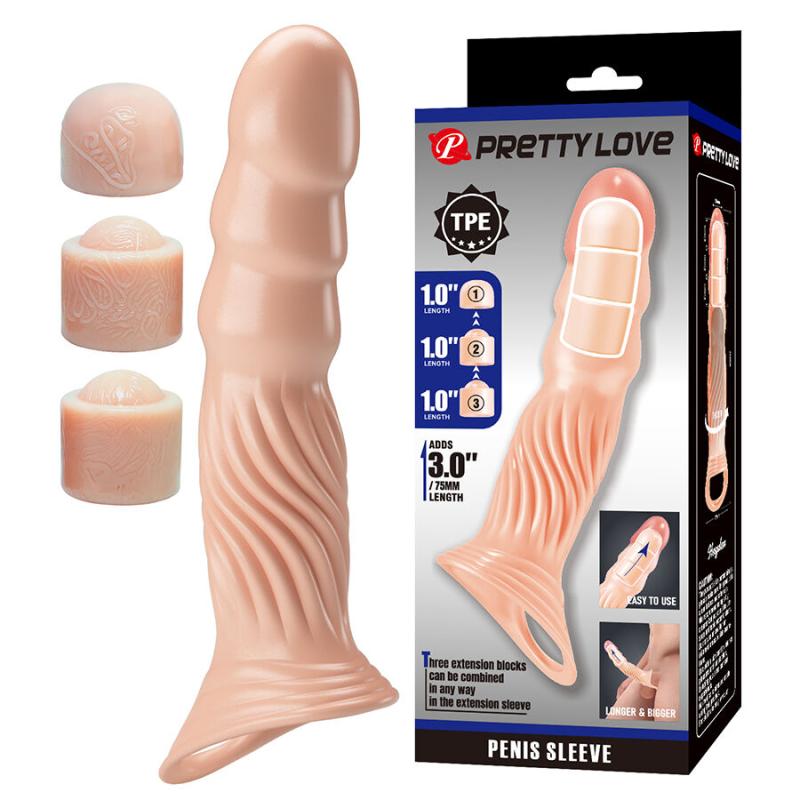 Pretty love - funda para pene texturizada con extensores - 1