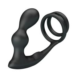 Mr play - anillo para pene con plug anal con vibración control remoto - 3