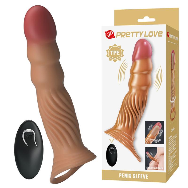 Pretty love - funda para pene texturizada con vibración y control remoto - 1 Pretty love - funda para pene texturizada con vibración y control remoto - 1