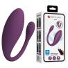 Pretty Love Dora, vibrador de pareja morado, vista de frente