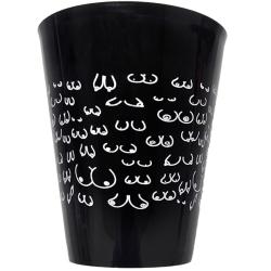 Diablo picante - vaso negro 500 ml con tetas blancas - 1