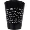 Vaso negro de 500 ml con dibujos de tetas blancas