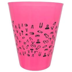 Diablo picante - vaso fuscia 500 ml con penes negros - 1