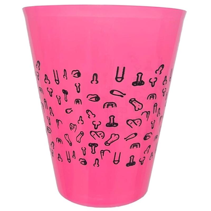Diablo picante - vaso fuscia 500 ml con penes negros - 1
