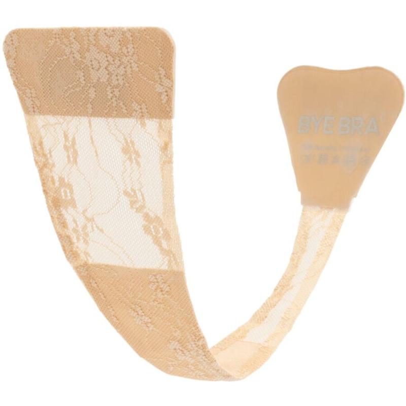 Bye-bra - tanga adhesivo encaje beige talla única - 1