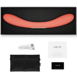 Lelo - boomerang vibrador de doble extremo rojo coral - 4