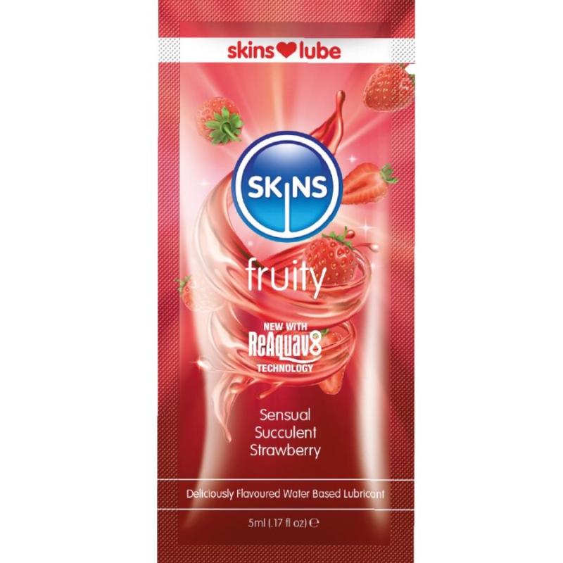 Skins - fruity lubricante base de agua fresa monodosis 5 ml - 1