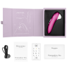 Contenido de la caja Womanizer Pro rosa con cable y manuales