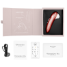 Womanizer Pro burdeos con cable y documentación