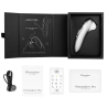 Womanizer Pro gris plata con cable y documentación