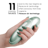 Womanizer Pro verde salvia con indicación de once niveles