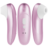 Womanizer Pro lila en vistas frontal, lateral y posterior
