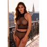 Passion - bs116 bodystocking malla brillantes negro - 2