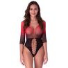 Passion BS118 body de malla rojo y negro vista frontal