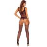 Passion BS119 bodystocking floral negro vista trasera