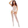 Passion BS119 bodystocking floral blanco vista frontal