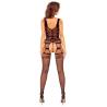 Passion BS120 bodystocking de flores negro vista trasera