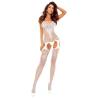 Passion BS121 bodystocking efecto liguero blanco vista frontal
