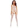 Passion BS122 bodystocking abierto blanco vista frontal