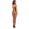 Passion BS124 bodystocking negro con cordones vista trasera