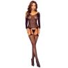 Passion BS125 bodystocking de malla negro vista frontal