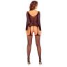 Passion BS125 bodystocking de malla negro vista trasera