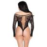 Leg avenue - 89370 teddy de red y encaje negro talla unica - 3