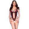 Chilirose CR 4889 body floral negro y rojo vista frontal