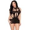 Leg Avenue 81680 mini vestido halter negro vista frontal