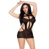 Leg Avenue 81680 mini vestido halter negro pose frontal
