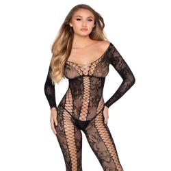 Leg avenue - 89369 jumpsuit de red y encaje negro - talla unica - 1