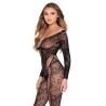 Leg Avenue 89369 jumpsuit negro de red y encaje vista lateral