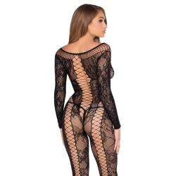Leg avenue - 89369 jumpsuit de red y encaje negro - talla unica - 3