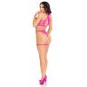 Leg avenue - 86148 top de bra de encaje y panty con ligueros rosa - talla unica - 3