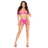 Leg avenue - 86148 top de bra de encaje y panty con ligueros rosa - talla unica - 5