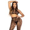 Leg Avenue 89372 conjunto negro pose frontal