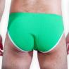 Burn 022 slip verde con ribetes blancos detalle trasero